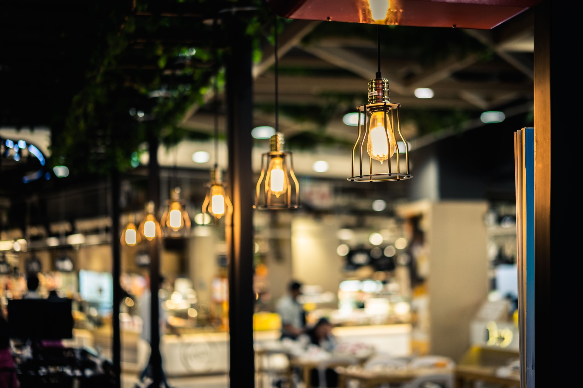 Decorative indoor modern lamp hanging on wall and ceiling.